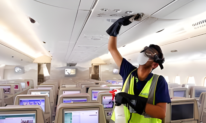 Limpieza al interior del avión contactanos